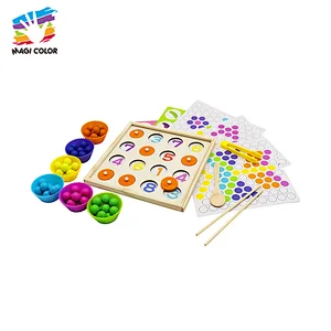 Montessori Educational Toy Wooden Clip Beads Puzzle Board For Kids W12F127