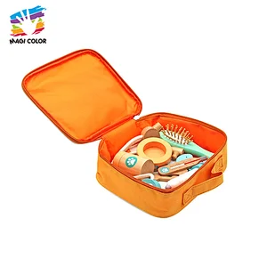 Customize vet pretend role play portable wooden pet care set toy for kids W10D424