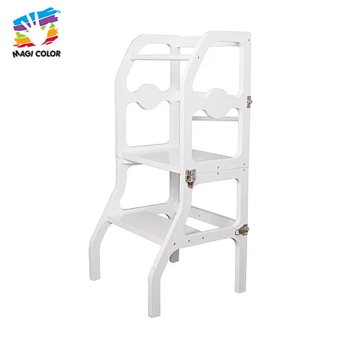 Good Quality Wooden Adjustable Step Stool Kitchen Helper Stool for Kids W08G274