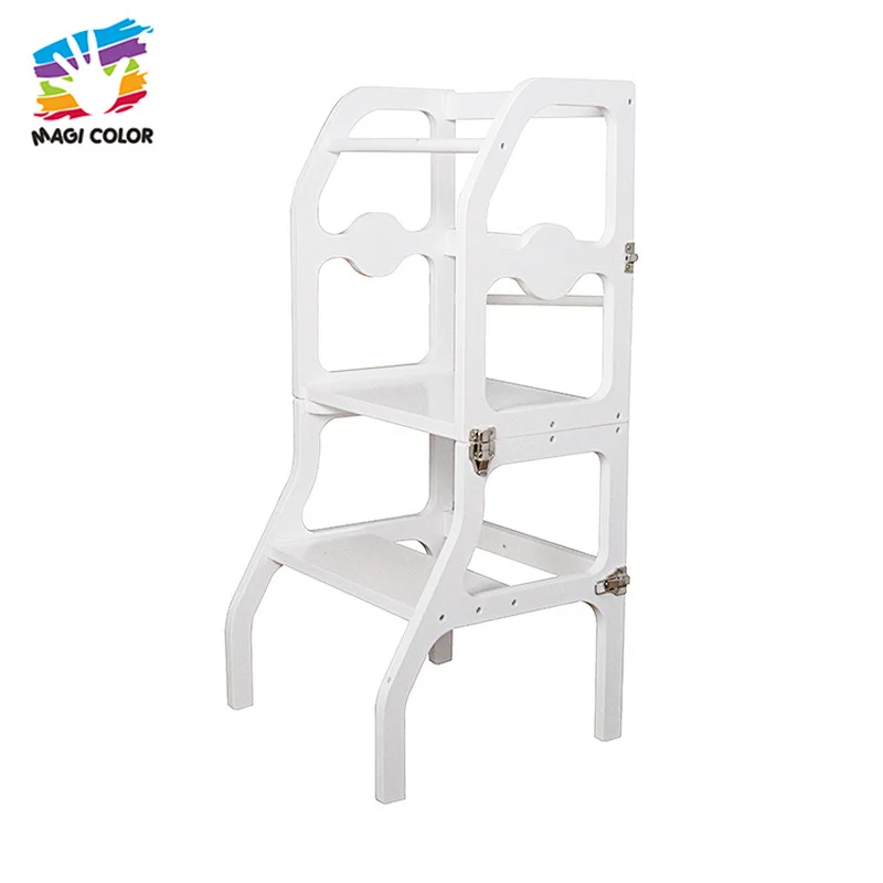 New arrival wooden step stool adjustable kitchen hepler stool for kids W08G274B