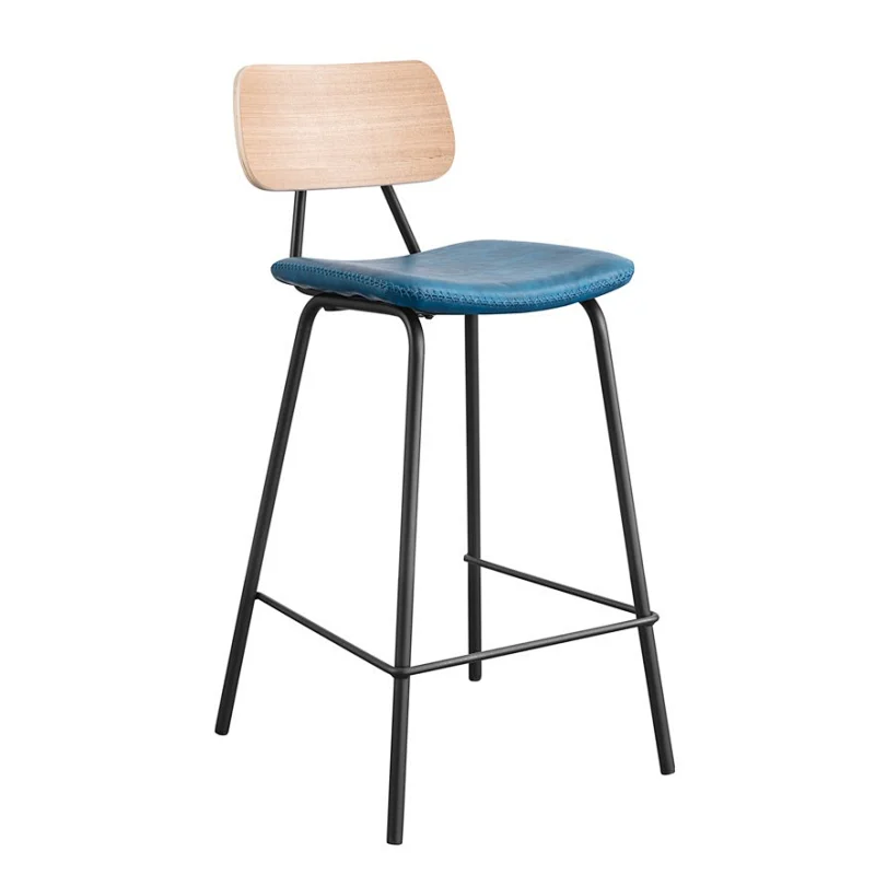 Cheap chair best pu and velvet barstool and counter chair with metal legs furniture