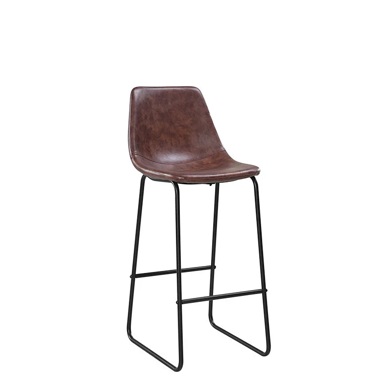 Modern Knocked Down dining room furniture metal leg PU barstools