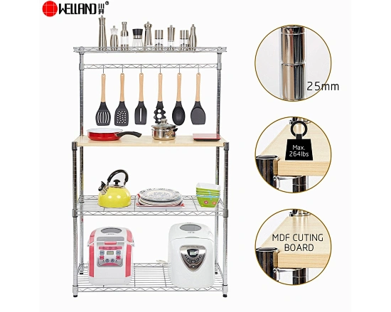 chrome kitchen shelf