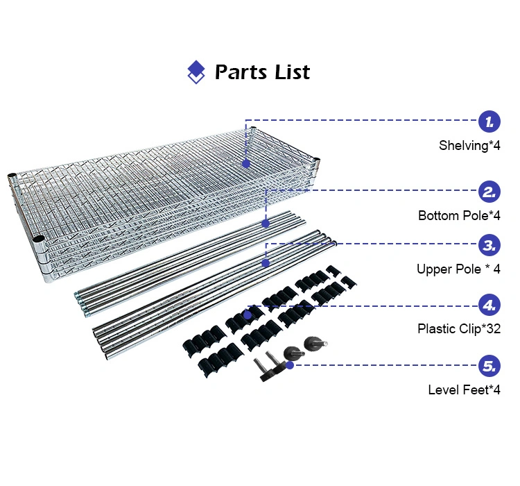 How to Install 4 Tiers Heavy Duty Metal Wire Shelving