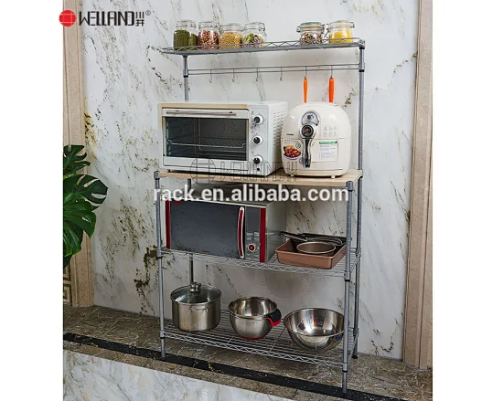 Adjustable 4 Tier Kitchen Microwave Oven Rack Stand