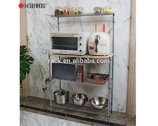 Adjustable 4 Tier Kitchen Microwave Oven Rack Stand