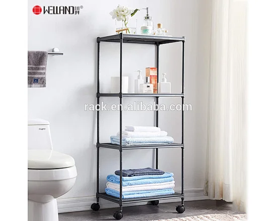 4-tier Steel Mesh Shelf on Wheels