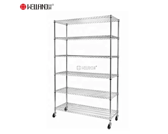 chrome wire rack shelving with wheels
