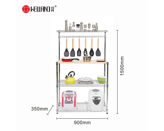 chrome kitchen shelf