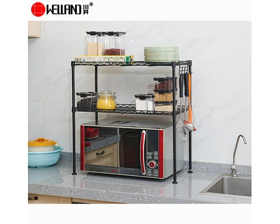 DIY 2 Tier Wire Metal Kitchen Microwave Oven Rack