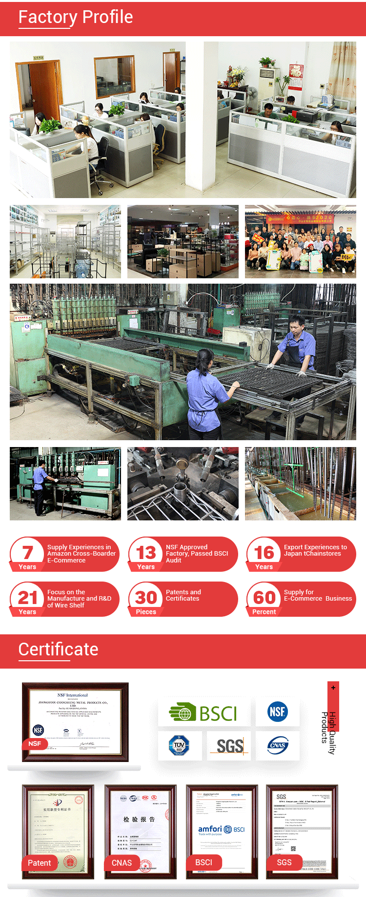 chrome shelf factory