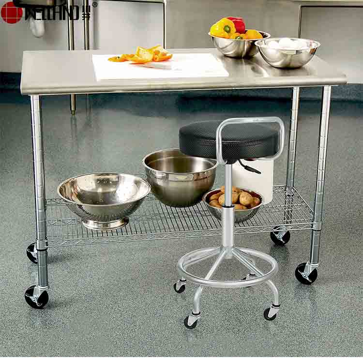 Mesa de cocina de acero inoxidable Mesa de trabajo para chef