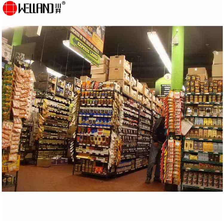 présentoir en treillis métallique pour supermarché