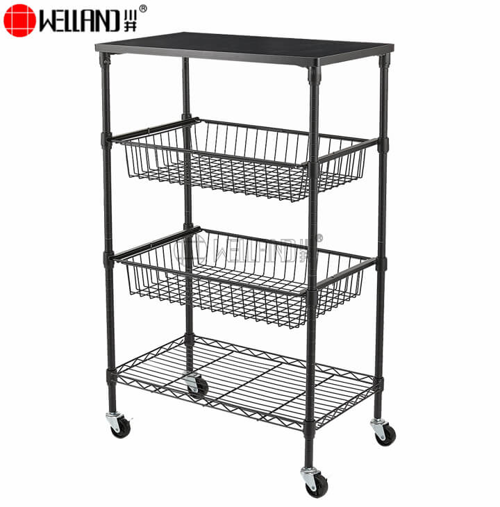 carrello da cucina in metallo con ruote