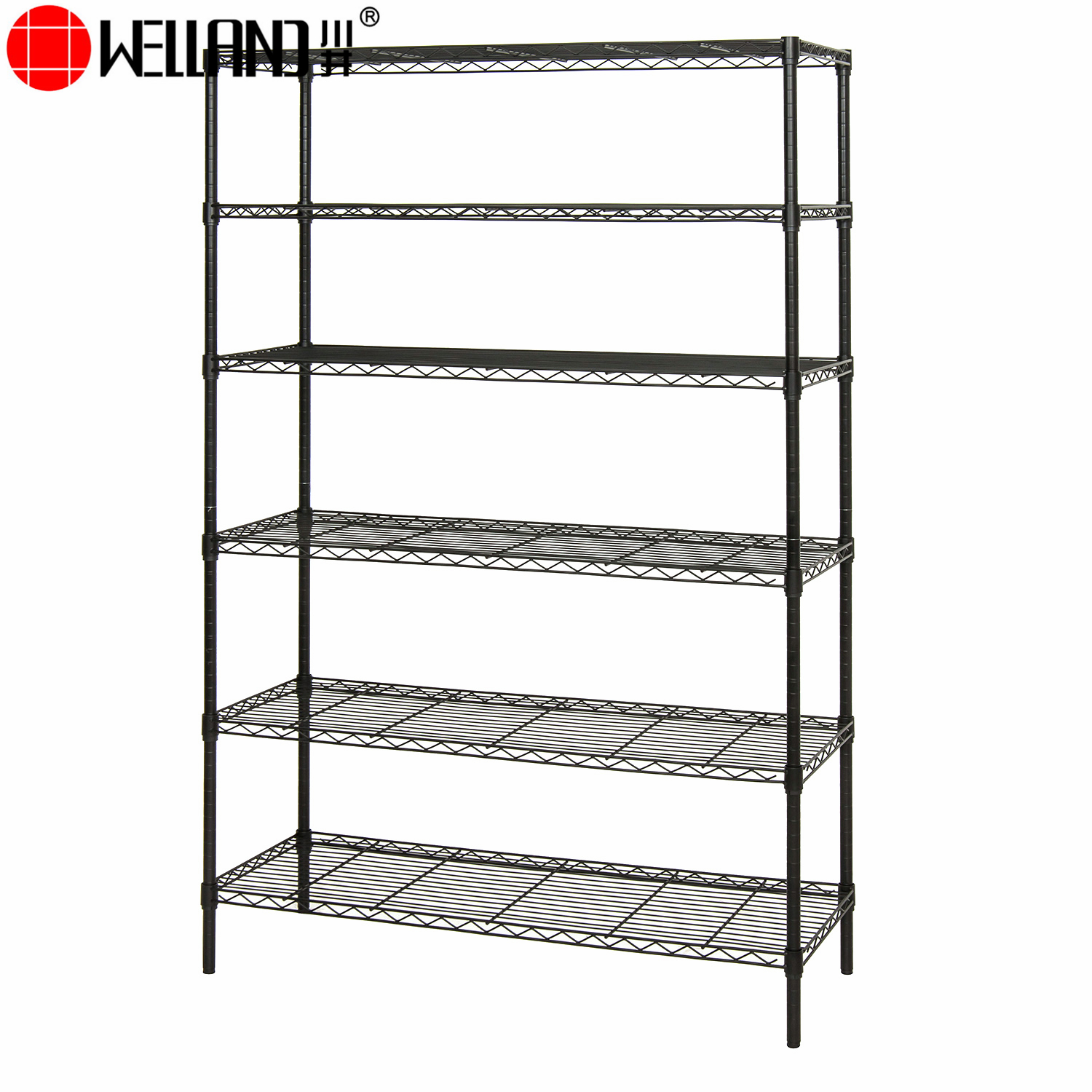 prateleiras de fio preto 6 camadas