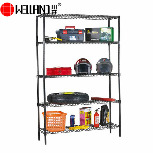 wire shelving in pantry