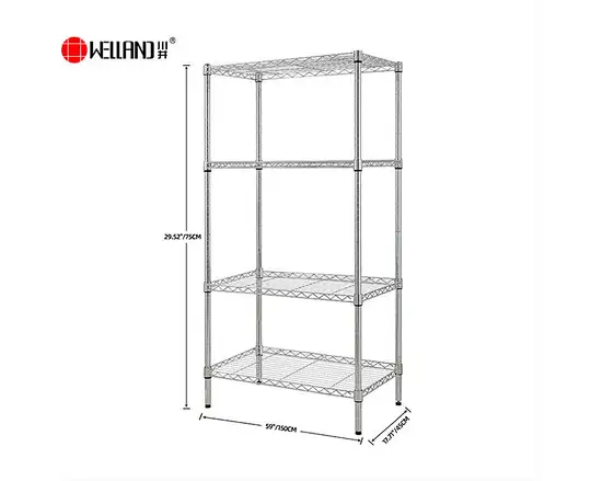 4-Layer Chrome Steel Storage Wire Shelf Stand