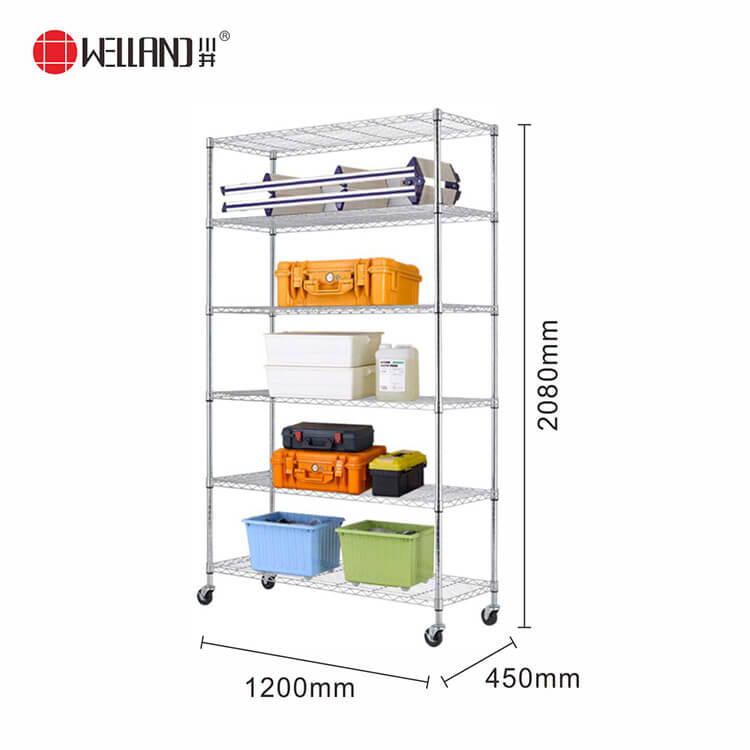 estantería de cromo rodante 6 niveles