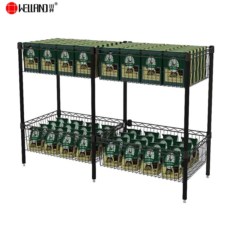 wire basket display rack