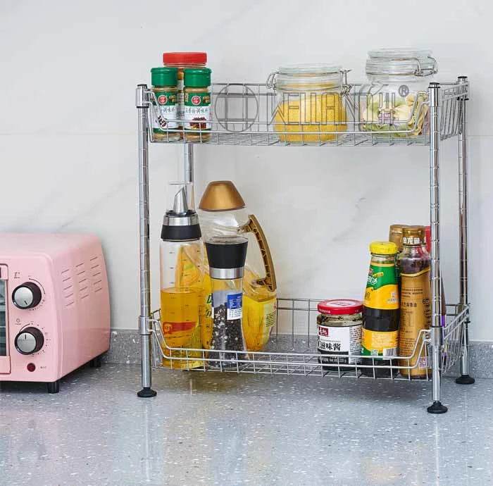 Explosive Two-Layer Mini Wire Basket Kitchen Rack to Share