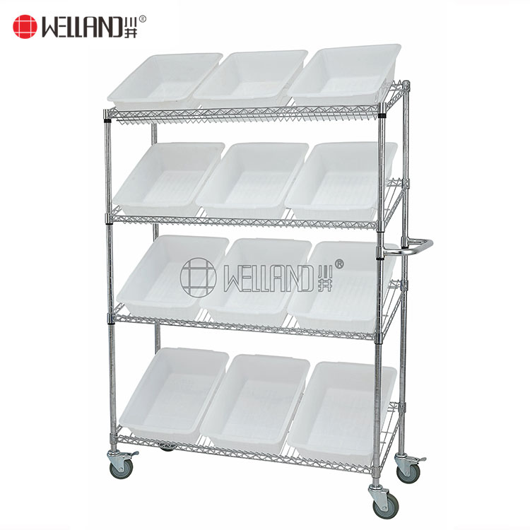 carrello di raccolta cromo