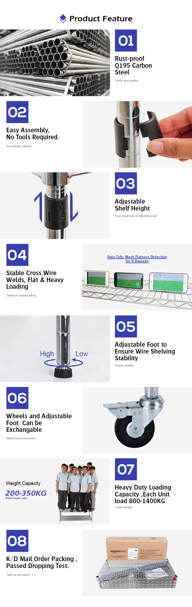 knock down wire shelving
