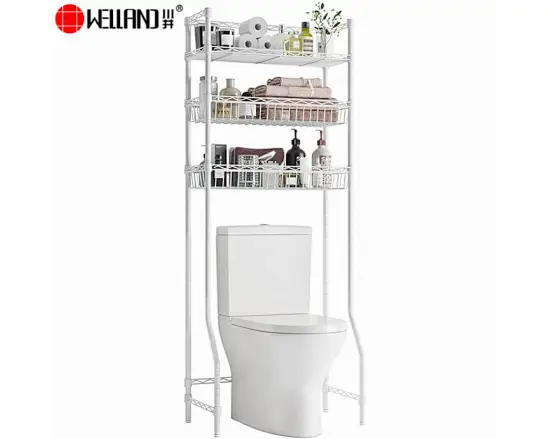 Space Saver 3 Tier Over The Toilet Rack in white