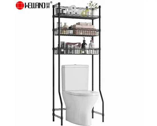 Space Saver 3 Tier Over The Toilet Rack in black
