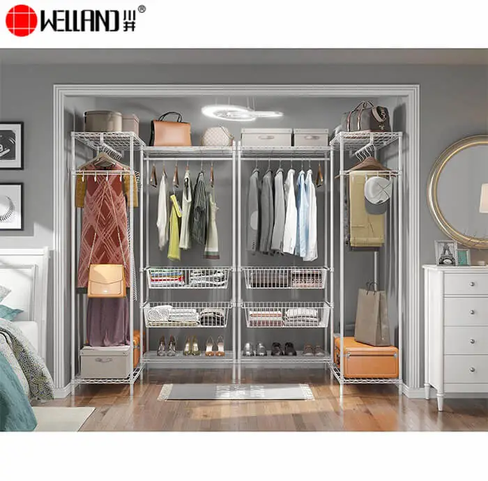 Large Capacity DIY Metal Wardrobe for Bedroom