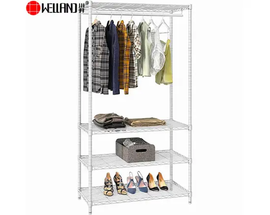 White Metal Garment Rack