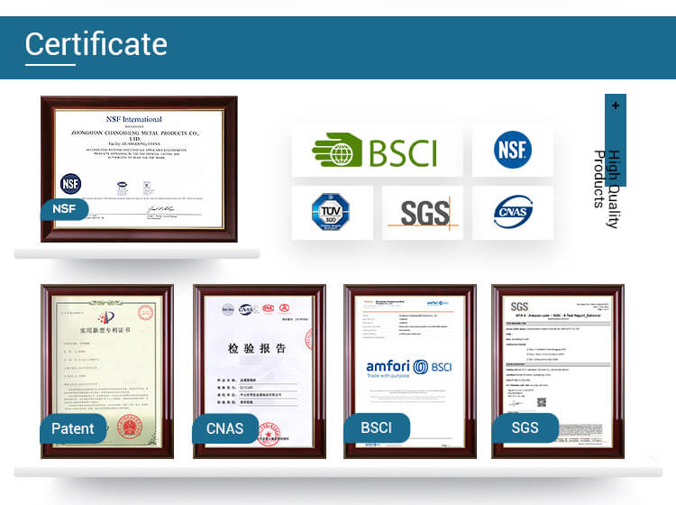 NSF certificate wire shelf