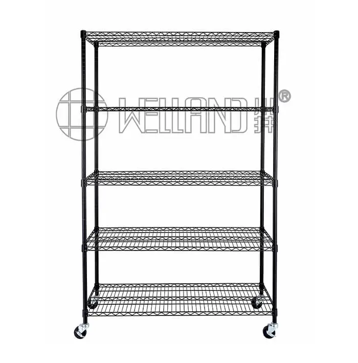 wire shelving rack with wheels