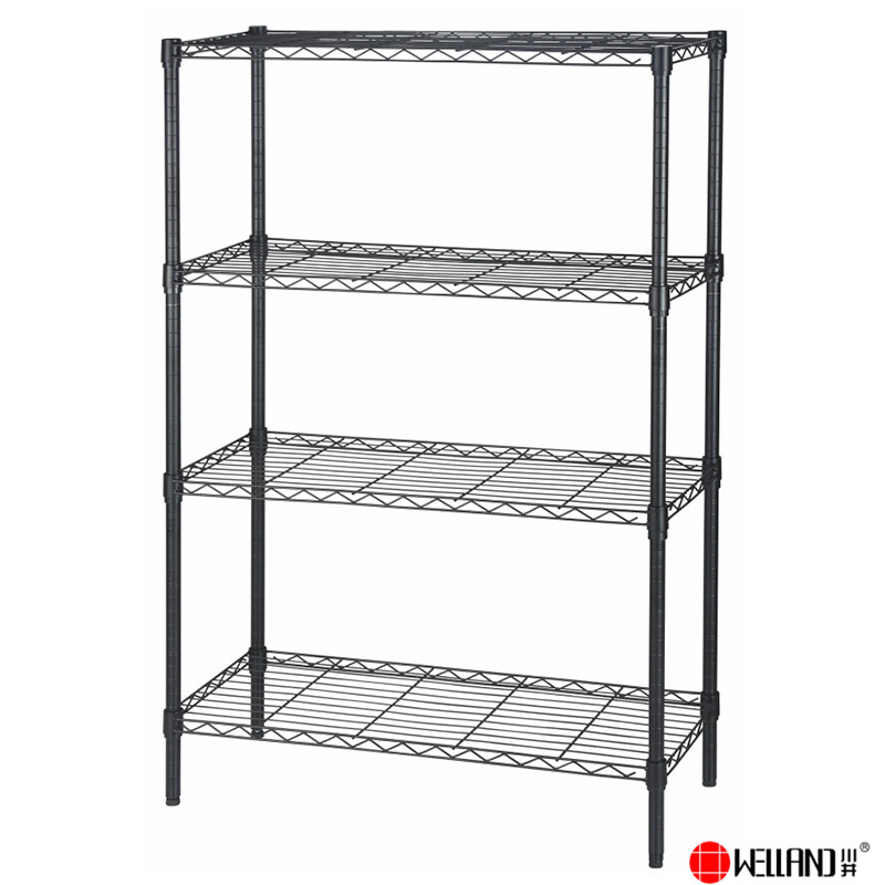 powder coated black wire shelving