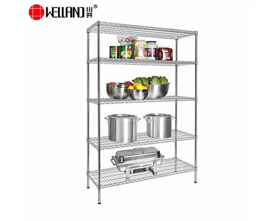 Commercial 5-Tier Chrome Steel Wire Shelving