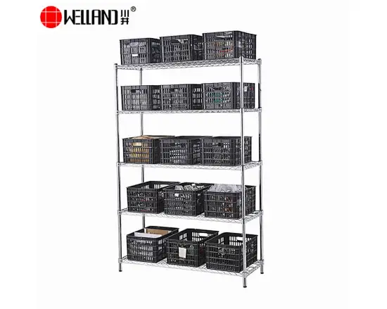 Commercial 5-Tier Chrome Steel Wire Shelving Unit