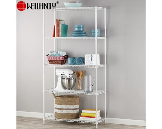 5 tier white wire shelving unit