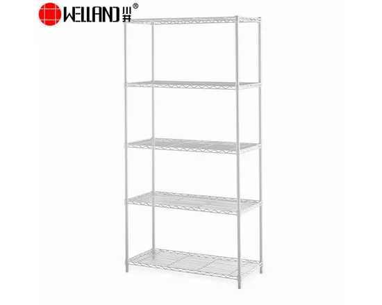 white wire shelving