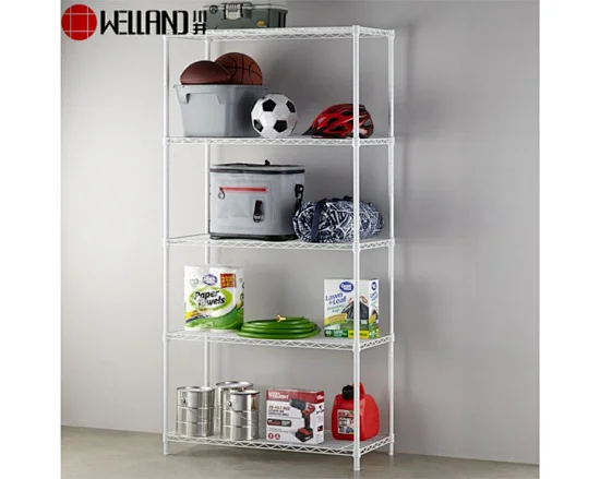 white wire shelving unit