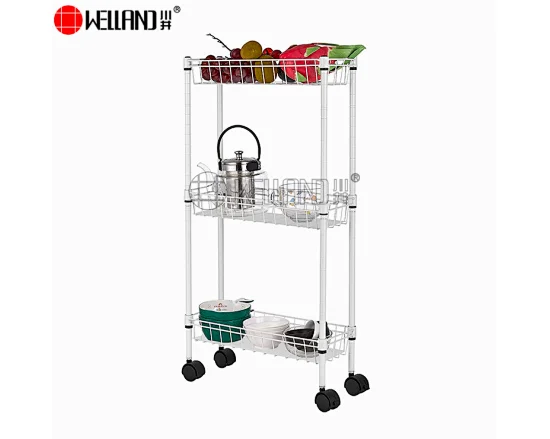 narrow space kitchen basket trolley