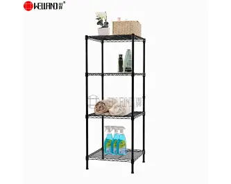 NSF Certified 4 Layer Square Wire Shelf in Black