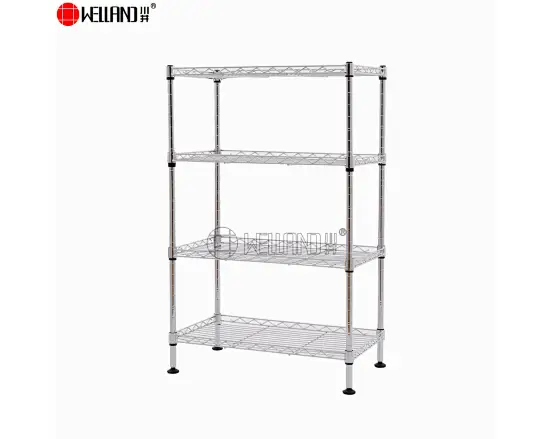 mini 4 tier wire shelving in chrome