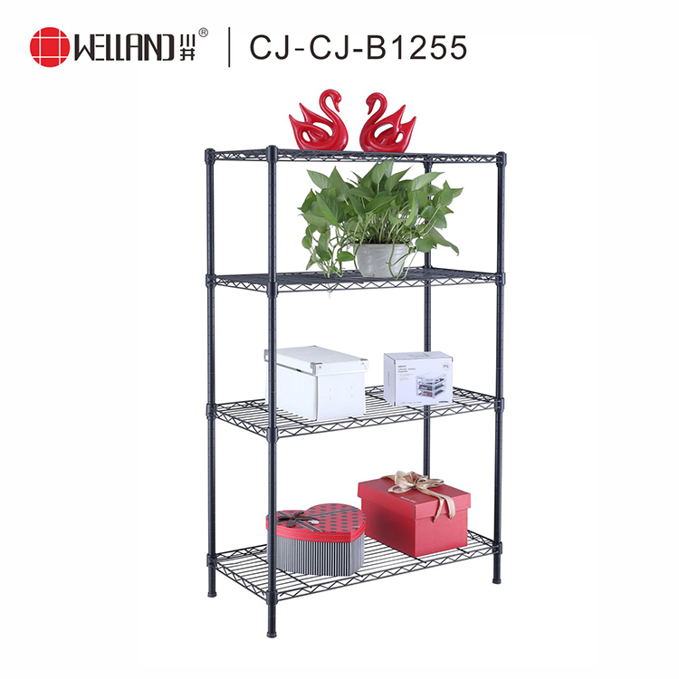 4 tier black wire shelf