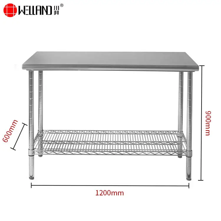 stainless steel tables with shelves