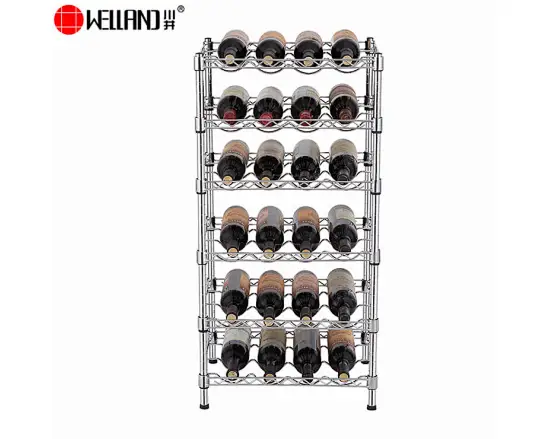 chrome wine shelves