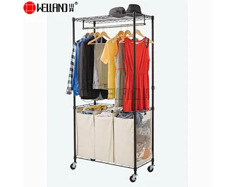 Rolling Laundry Center with 2 Shelves
