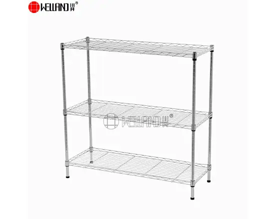 Rectangle 3 tiers chrome kitchen shelf