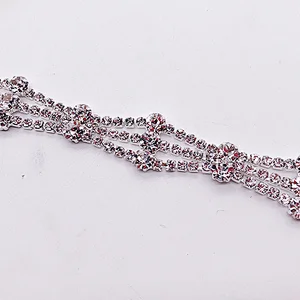 Wholesale high quality crystal rhinestone bead trimming for bridal  dress