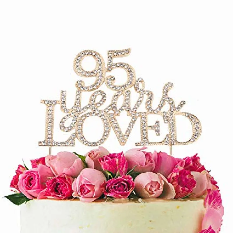 Number Fashion New Design Sparking gold Crystal Rhinestone Cake Topper