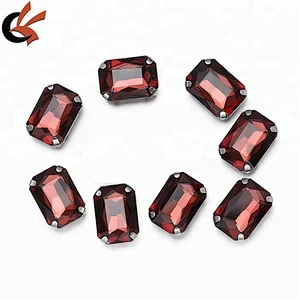 wholesale sewing accessories octagon acrylic rhinestone with metal claw