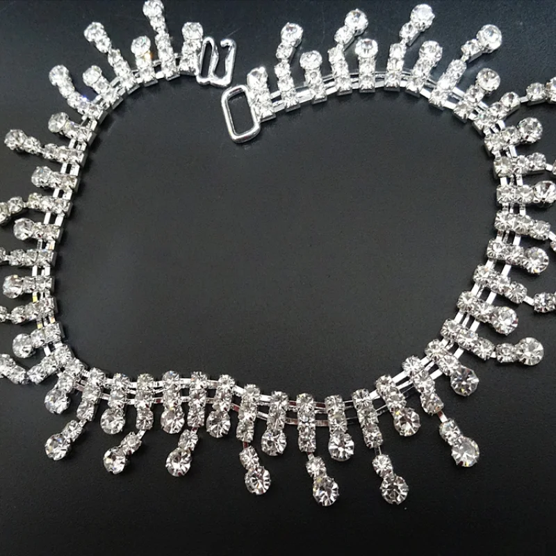China supplier handmade rhinestone jewelry connector chain crystal pendant bikini connector